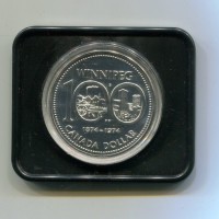 Canada, Elisabetta II (1952-2022): 1 dollaro 1974 "Winnipeg" (KM#872), in confezione originale