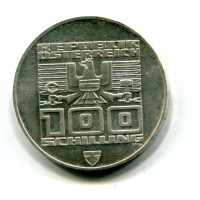 Austria, Repubblica: 100 scellini 1975 "Palazzo olimpico" (W.Coins#2927)