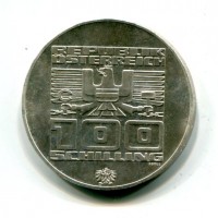 Austria, Repubblica: 100 scellini 1976 "Giochi olimpici invernali" (KM#2929)
