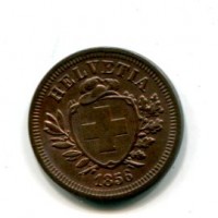 Svizzera, Confederazione: 1 rappen 1856
