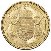 Ungheria, Francesco Giuseppe (1848-1916): 20 korona 1892 (KM#486)