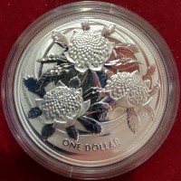 Australia, Elisabetta II (1952-2022): 1 dollaro 2022 "serie Floreale", oncia