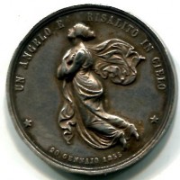 Vittorio Emanuele II (1849-1878): medaglia 1855 per la moglie "Maria Adelaide"
