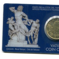 Vaticano 2012: 50 centesimi nella coincard originale zecca