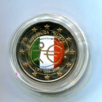 Italia 2009: 2 euro commemorativi "EMU", colorato