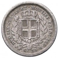 Carlo Alberto (1831-1849): 25 centesimi 1833-To (Gigante#156)