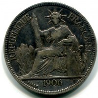 Indocina Francese: piastra di commercio 1906 (KM#5a.1)
