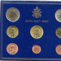 Vaticano 2002: serie euro 8 pezzi in confezione originale zecca
