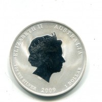 Australia, Elisabetta II (1952-2022): 1 dollaro 2009 "Calendario Lunare - Anno del Bue"
