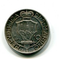 San Marino: 1935, 10 lire (Gigante#13)