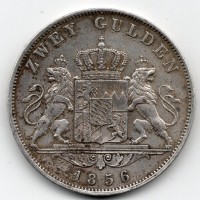 Germania, Bayern, Maximilian II (1848-1864): 2 gulden 1856 (KM#828)
