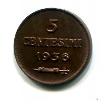 San Marino: 1936, 5 cent. (Gigante#41)
