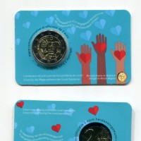 Belgio 2022: 2 euro "Eroi della Pandemia", versione francese, coincard ufficiale