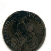 Bologna, Pio VI (1775-1799): giulio o 1/2 lira 1781 (Muntoni#225), foro otturato