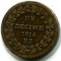 Francia, Napoleone I (1799-1814): 10 cent. 1814-BB (Gadoury#195a)

