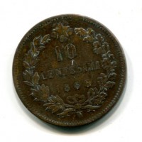 Vittorio Emanuele II (1861-1878): 10 cent. 1866-Na (Gigante#92)