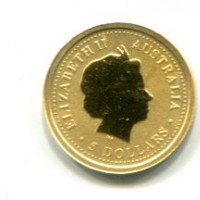 Australia, Elisabetta II (1952-2022): 1/20 oncia 2003 "Lunar-Goat"
