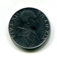 Vaticano, Pio XII (1939-1958): 50 lire 1957-XIX