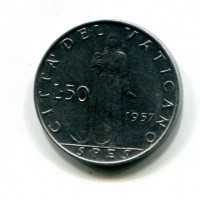 Vaticano, Pio XII (1939-1958): 50 lire 1957-XIX