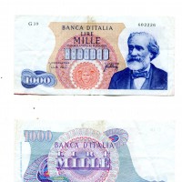 Repubblica: 1.000 lire 20/05/1966 "Verdi", 1° tipo (Gigante,BI#55F)
