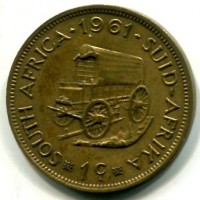 Sud Africa: 1 cent 1961 (KM#57)

