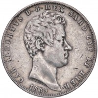 Carlo Alberto (1831-1849): 5 lire 1839-Ge (Gigante#69)