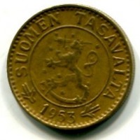 Finlandia, Repubblica (dal 1917): 10 markkaa 1953 (KM#38)
