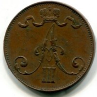 Finlandia, Alessandro III (1881-1894): 1 pennia 1888 (Bitkin#246)
