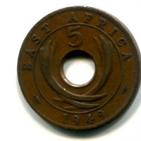 East Africa, Giorgio VI (1936-1952): 5 cent. 1949 (KM#33)
