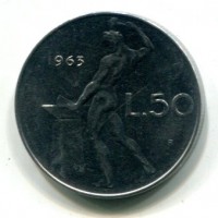 Repubblica Italiana (dal 1946): 50 lire 1963 "Vulcano" (Gigante#152)
