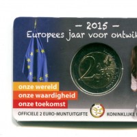 Belgio 2015: 2 euro "Anno Europeo dello Sviluppo" Coincard Ufficiale, versione francese
