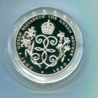 Guernsey, Elisabetta II (1952-2022): 2 pound 1990 "90°Compleanno della Regina Madre" (KM#53a)