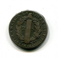 Francia, Costituente (1791-1792): 2 soldi 1791-A (Gadoury#24)