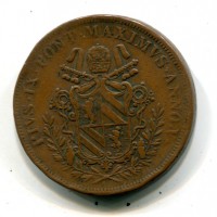 Roma, Pio IX (1846-1870): 5 baiocchi 1850-V (Gigante#170)