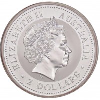 Australia, Elisabetta II (1952-2022): 2 dollari 2004 "Calendario lunare - anno della scimmia"