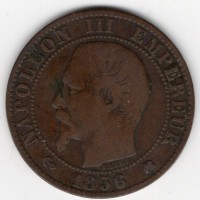 Francia, Napoleone III (1852-1870): 5 centesimi 1856-K (Gadoury#152)
