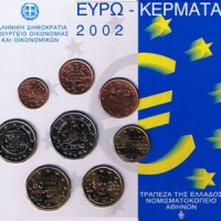 Grecia 2002: serie euro, in confezione originale zecca