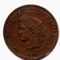 Francia, Terza Repubblica (1871-1940): 10 centesimi 1895-A (Gadoury#265a)