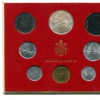 Vaticano, Paolo VI (1963-1978): serie zecca 1968-VI, 8 pezzi nella confezione originale