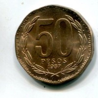 Cile: 50 pesos 1987 (KM#176.1)
