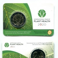 Belgio 2020: 2 euro "Anno della Salute delle Piante", in folder, versione francese