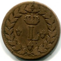 Francia, Luigi XVIII (1815-1824): 10 cent. 1815-BB (Gadoury#196d)

