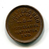 USA, token coinage 1863 "Drugs and Medicines"

