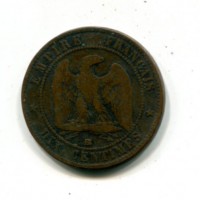 Francia, Napoleone III (1852-1870): 5 centesimi 1861-BB (Gadoury#155)