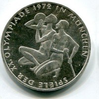 Germania, Rep. Federale (dal 1949): 10 marchi 1972-J, "Olimpiadi di Monaco" (KM#132)