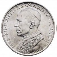 Vaticano, Pio XII (1939-1958): 5 lire 1940-II (Gigante#147), conservazione eccezionale