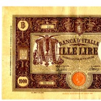 Regno, Vittorio Emanuele III: 1000 lire 06/02/1943 "Grande M" (GiganteBI#45B), strappetti
