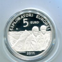 San Marino 2011: 5 euro "Esploratori Europei", in confezione originale, -Proof-
