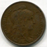 Francia, Terza Repubblica (1871-1940): 5 centesimi 1908 (Gadoury#165)