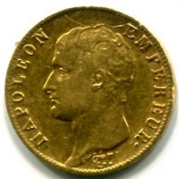 Francia, Napoleone I (1804-1814): 20 franchi 1806-A (Gadoury#1023), colpetto
